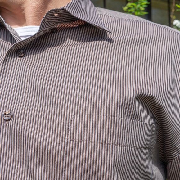 St. Croix Classic Fit Dress Shirt (tan/brown) XL - Picture 2 of 3